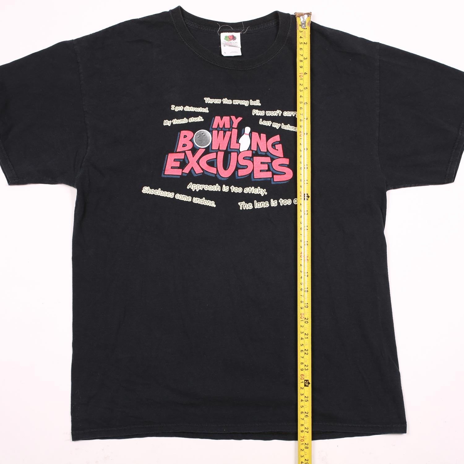 Vintage Bowling Excuses maglietta nera L cotone