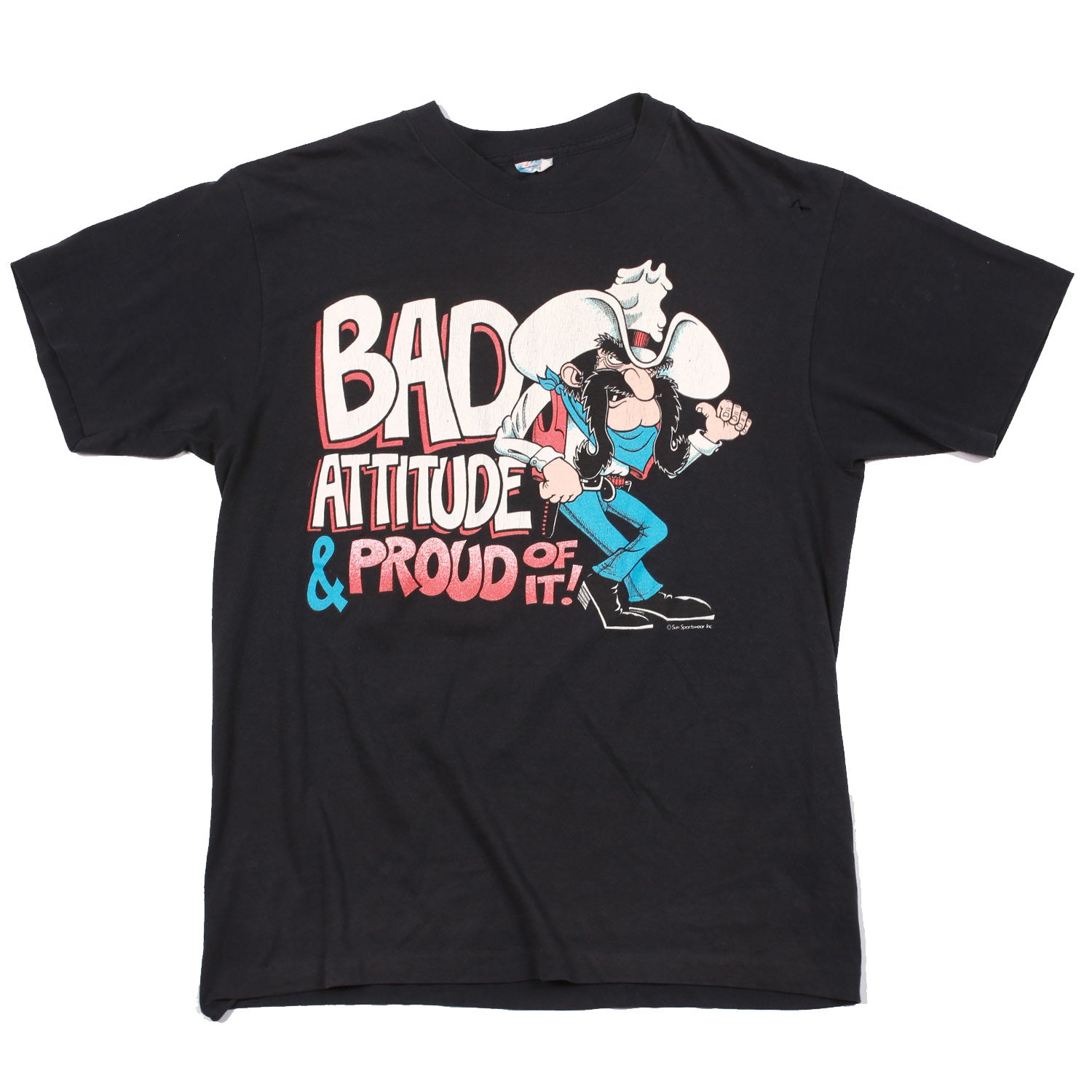 Cowboy Bad Attitude maglietta vintage nera M cotone