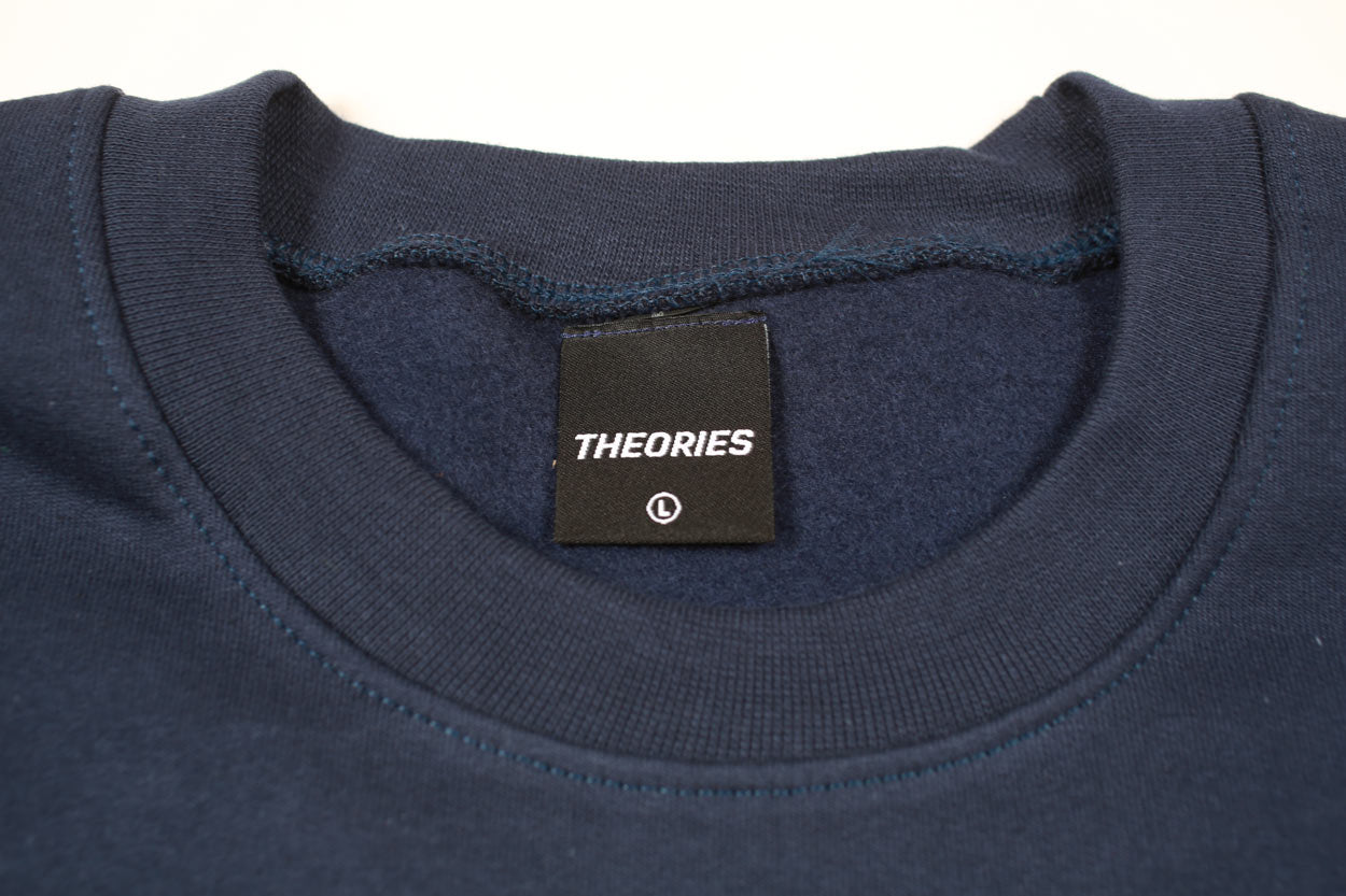 Theories Not What They Seem felpa girocollo blu navy
