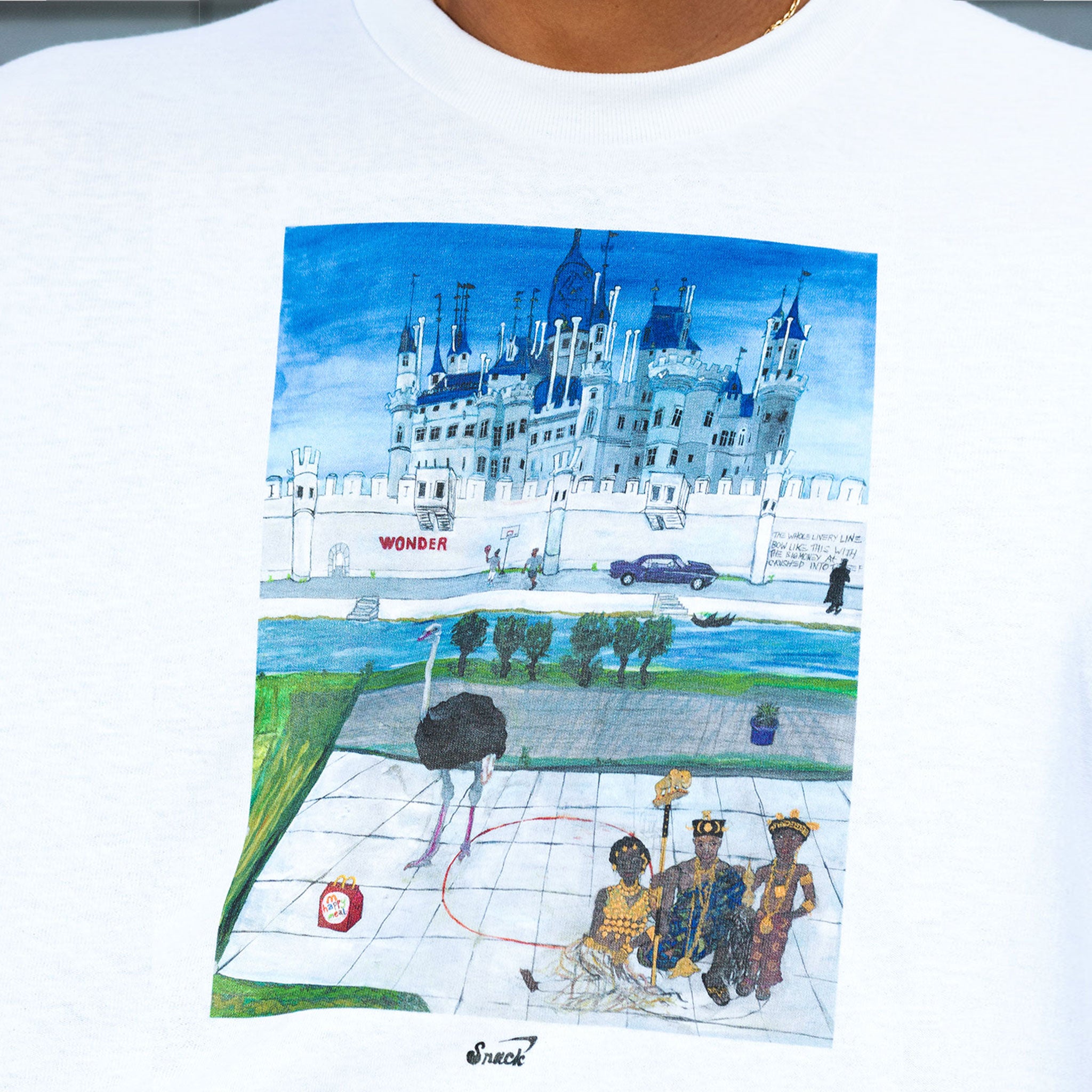 Snack We Were Here t-shirt S bianca cotone