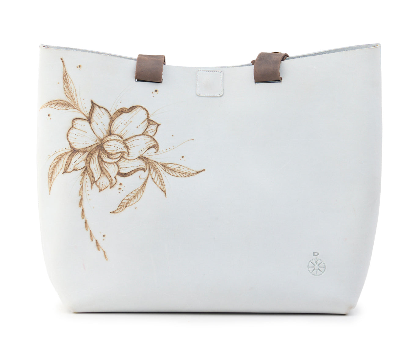 AC Longboards Light Grey Flower borsa pelle floreale