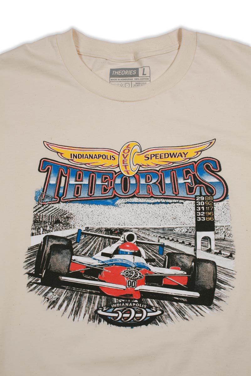 Theories Speedway t-shirt crema cotone pesante