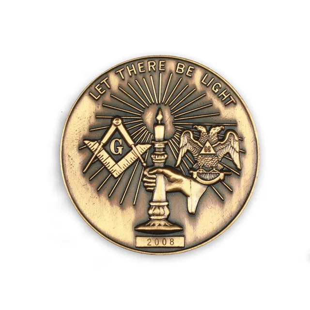 Masonic Geocaching Society moneta collezione 2008 smalto