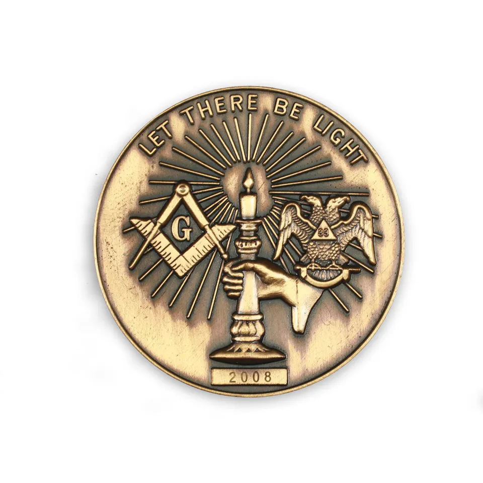 Masonic Geocaching Society moneta collezione 2008 smalto
