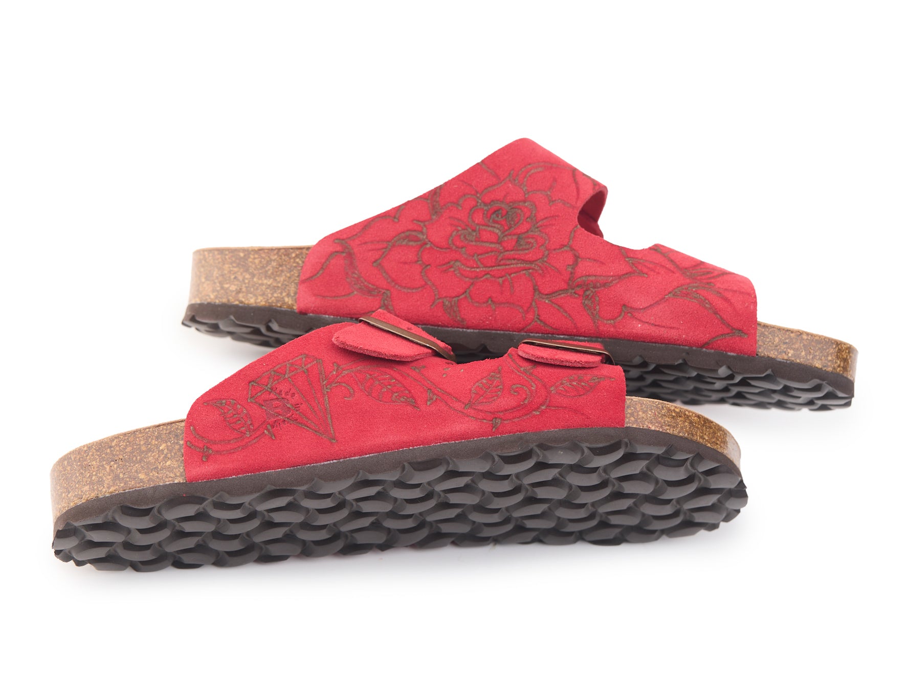 AC Longboards 420 Red Rose sabot pelle doppia fascia