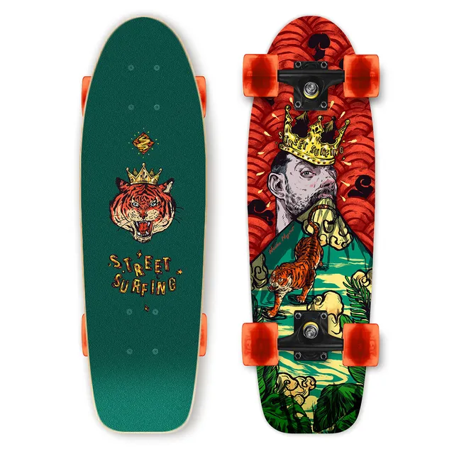 Street Surfing Cruiser Kicktail 28 skateboard Royal Tiger 28"