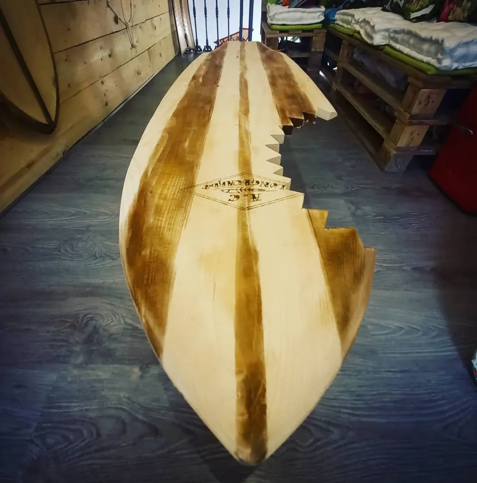 AC Longboards Surf Tavolino Legno 165x50x42 Vintage