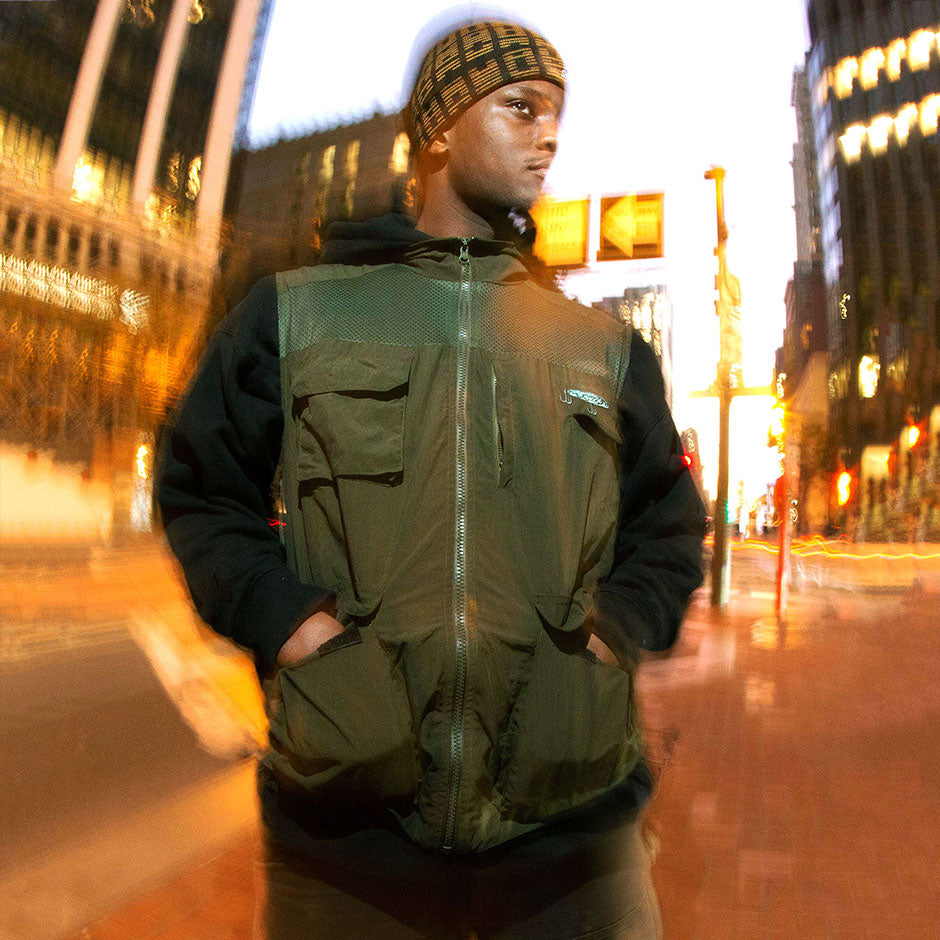 Snack Angler Utility gilet cipresso in nylon