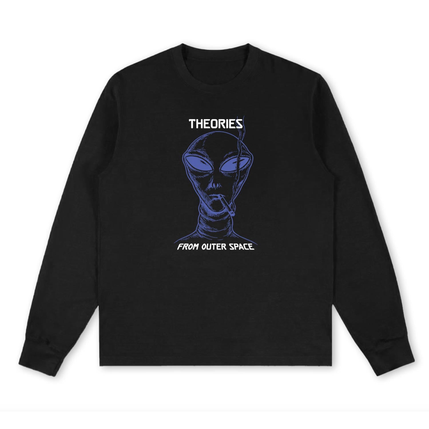 Theories Outer Space maglia maniche lunghe nera cotone