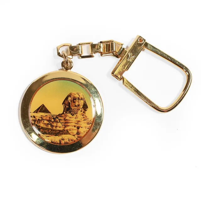 Sfinge egiziana portachiavi vintage metallo oro