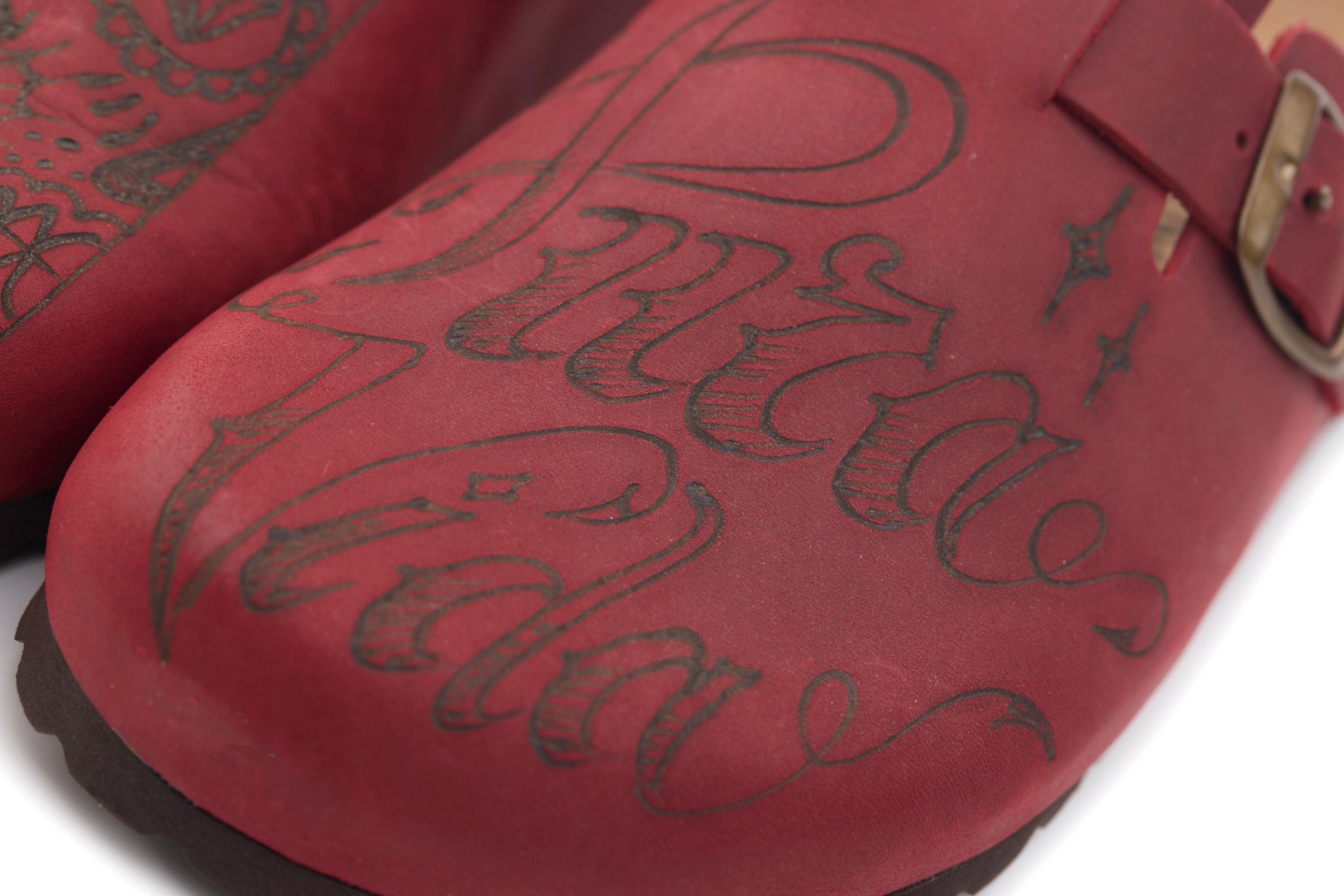 AC Longboards 1900 Garnet Pura Vida sabot pelle pirografato