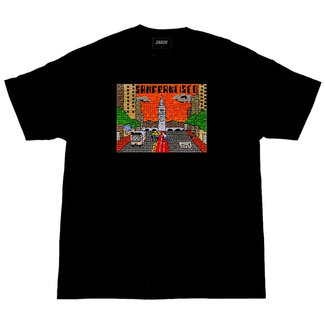 Snack Skateboarding S.F. Postcard t-shirt nera cotone