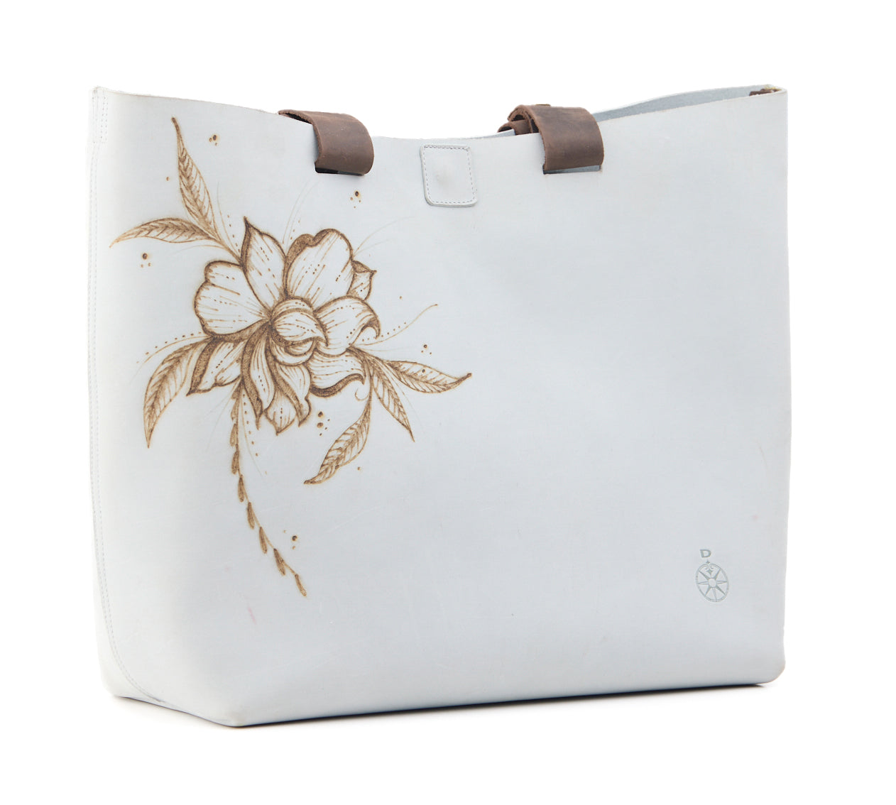 AC Longboards Light Grey Flower borsa pelle floreale