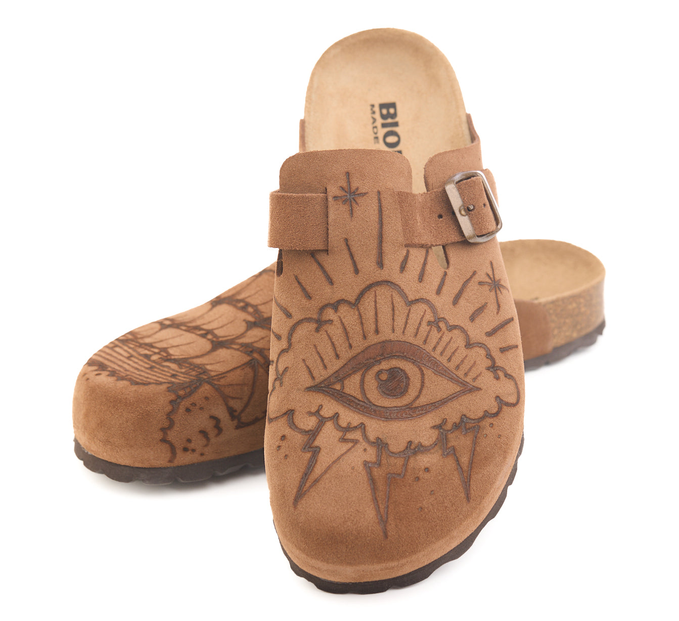 AC Longboards 1900 Seppia Veliero e Occhio sabot pelle