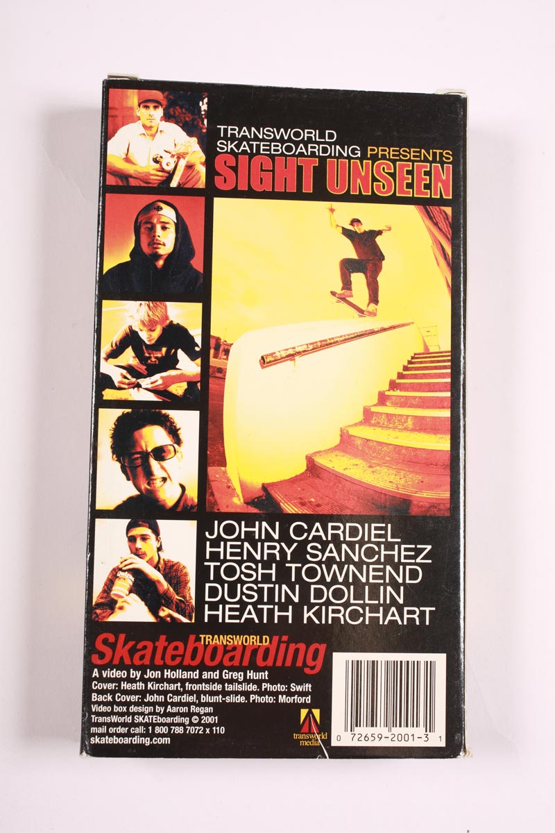 Transworld Sight Unseen 2001 videocassetta VHS vintage