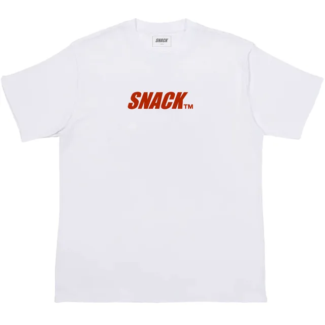Snack Caps Lock t-shirt bianca cotone serigrafata