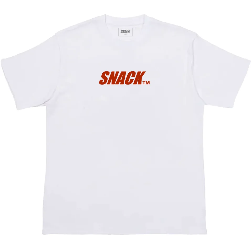 Snack Caps Lock t-shirt bianca cotone serigrafata
