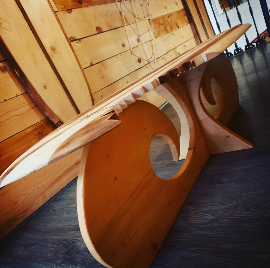 AC Longboards Surf Tavolino Legno 165x50x42 Vintage