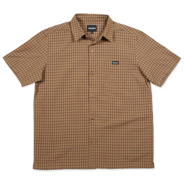 Theories Avignon camicia flanella caramel M