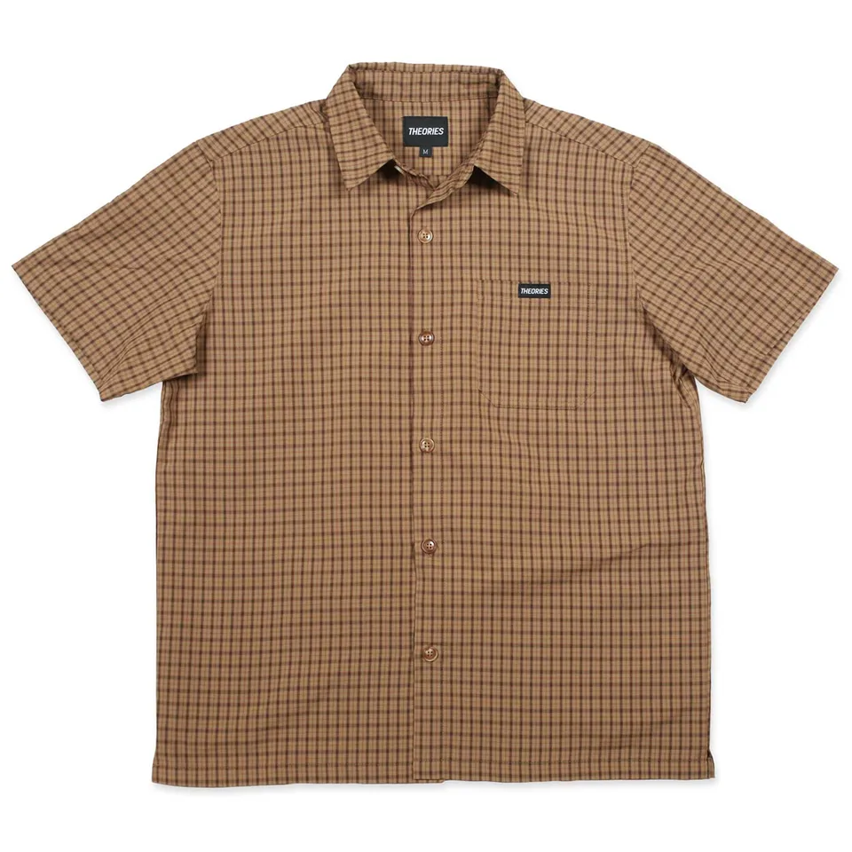Theories Avignon camicia flanella caramel M