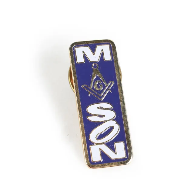 Masonic Rettangolare Spilla Smaltata Vintage