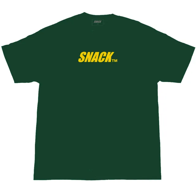 Snack Caps Lock t-shirt verde pino serigrafata