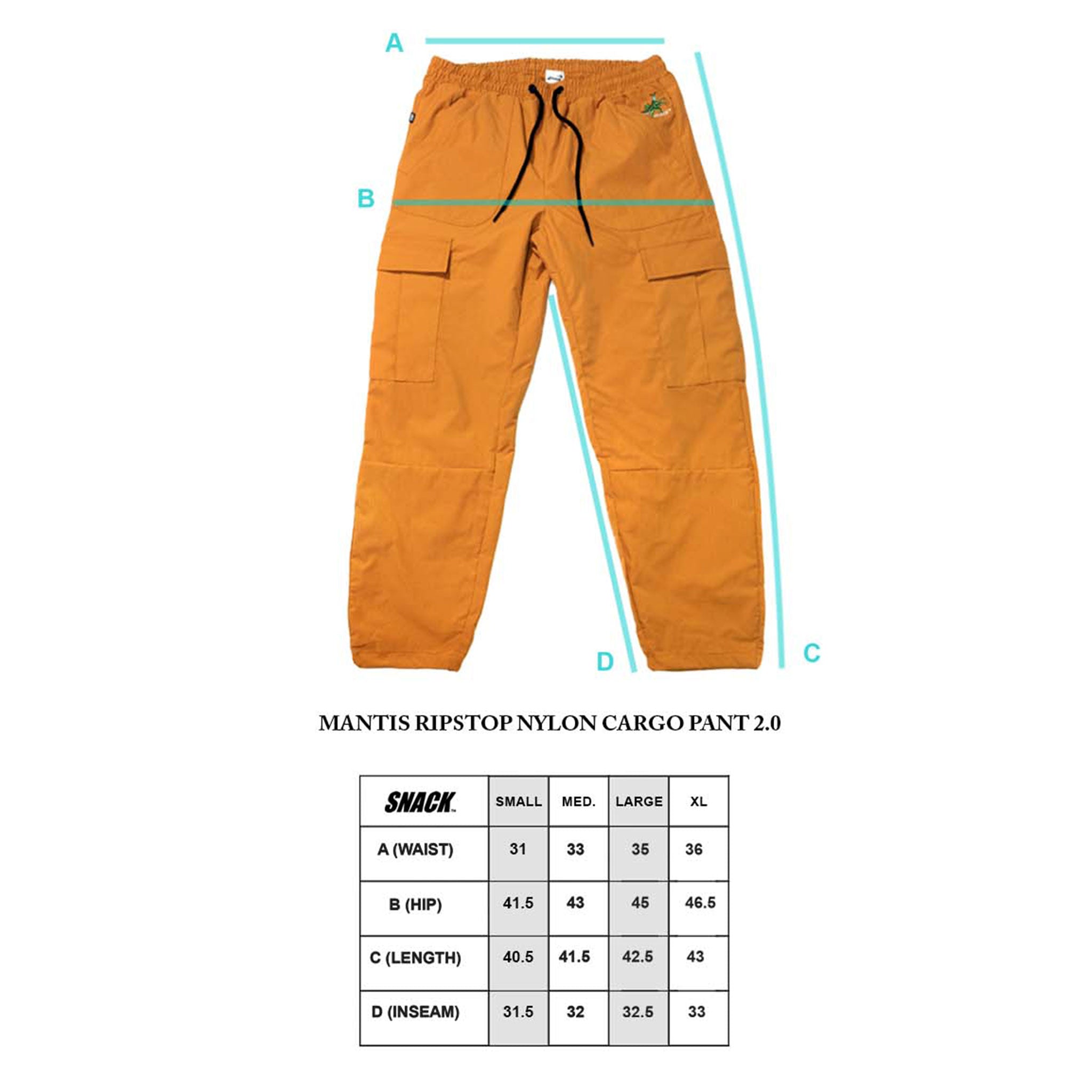 Snack Skateboarding Mantis pantaloni cargo golden milk