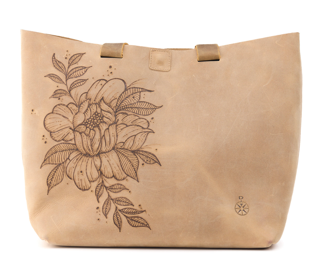 AC Longboards Fiore di Loto borsa shopper pelle marrone