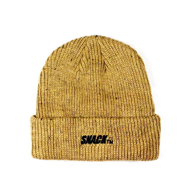 Snack Speckle beanie tan logo ricamato