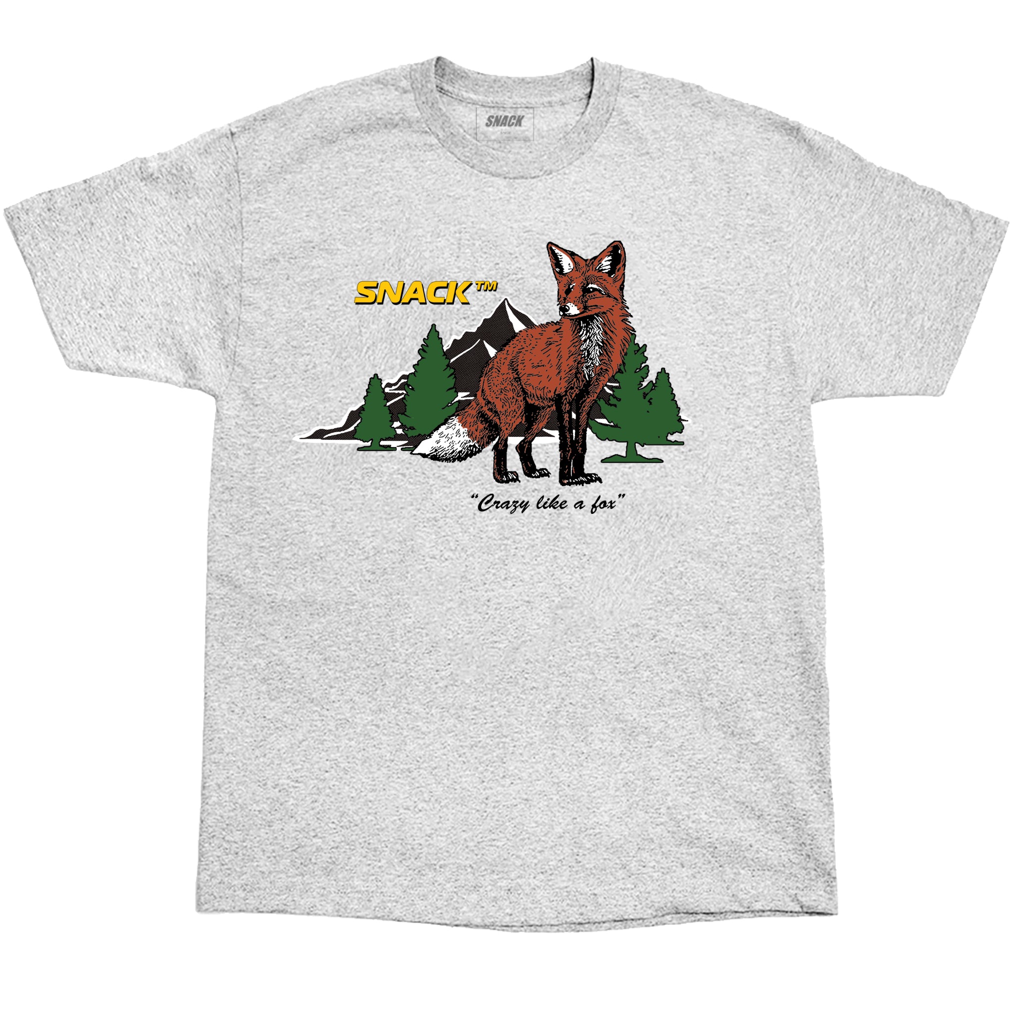 Snack Crazy Like A Fox t-shirt cenere