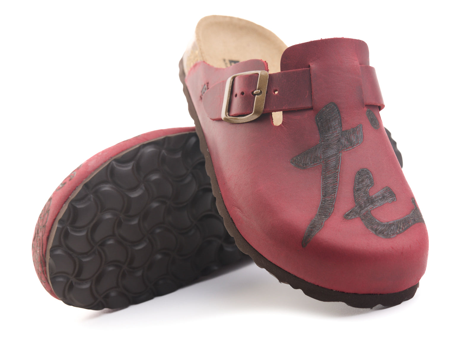 AC Longboards 1900 Rosso Dragone sabot pelle