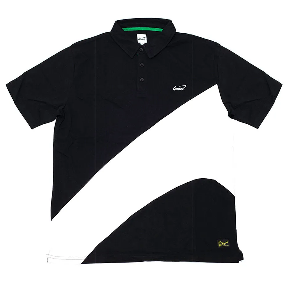 Snack Alive Wave polo cotone nero bianco