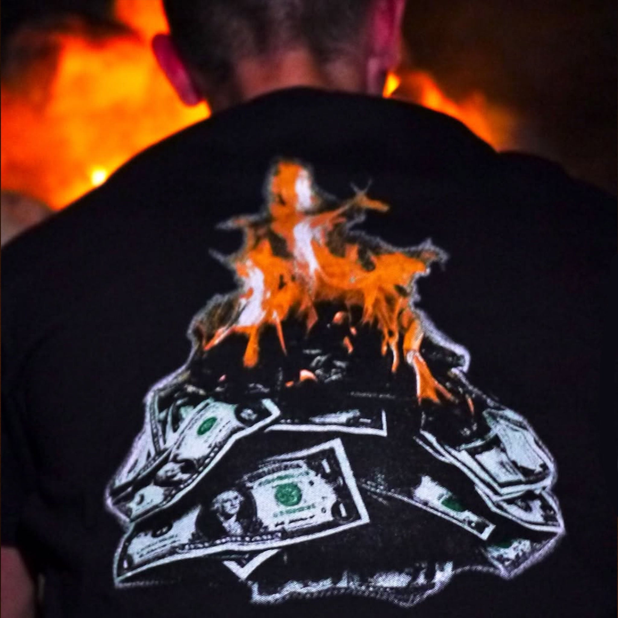 Snack Burning Money maglietta nera cotone L