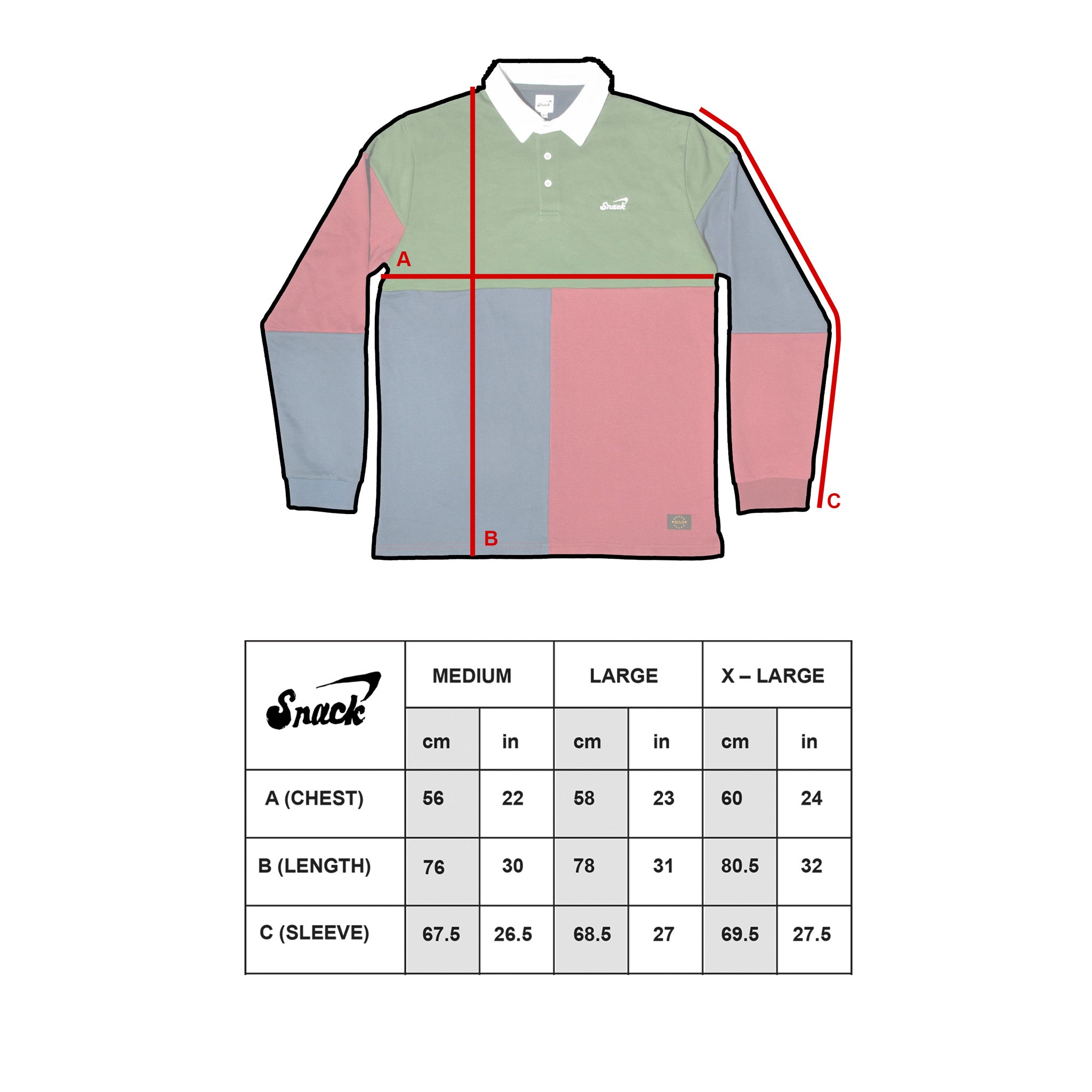Snack Alive Panel maglia rugby ricamata