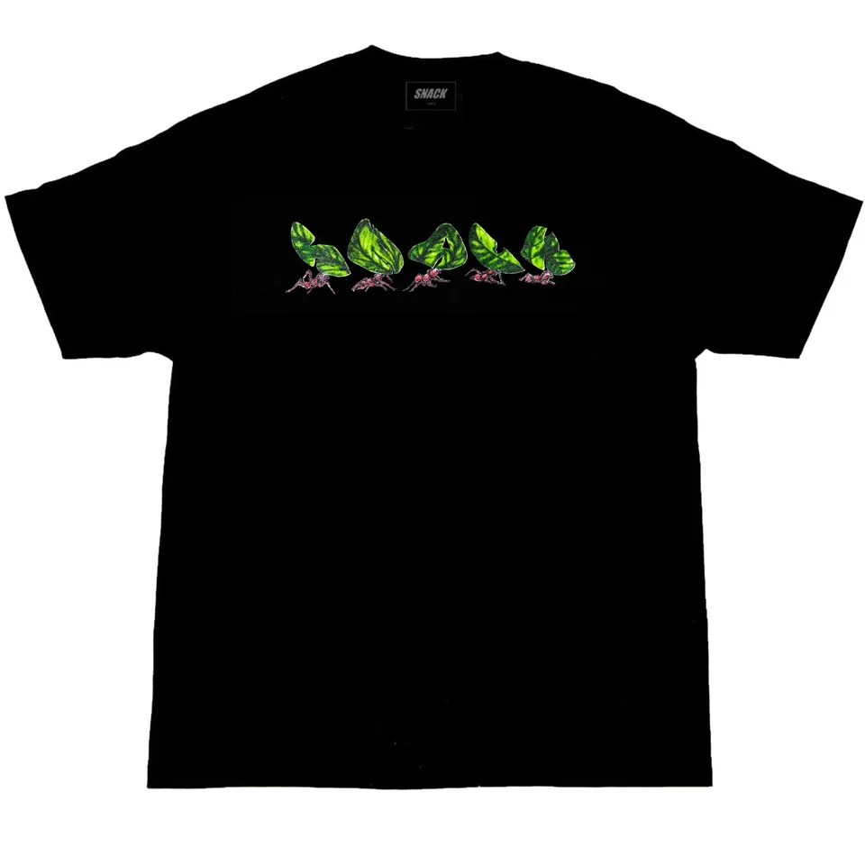 Snack Leafcutter t-shirt nera in cotone