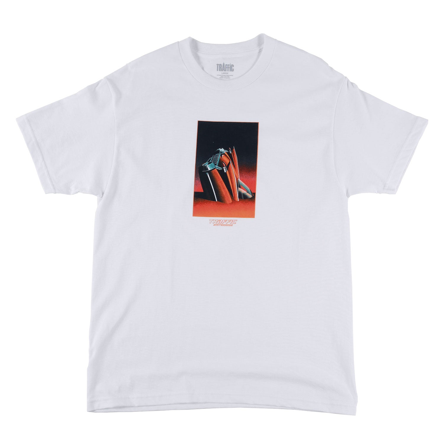 Traffic On The Beach t-shirt bianca M cotone
