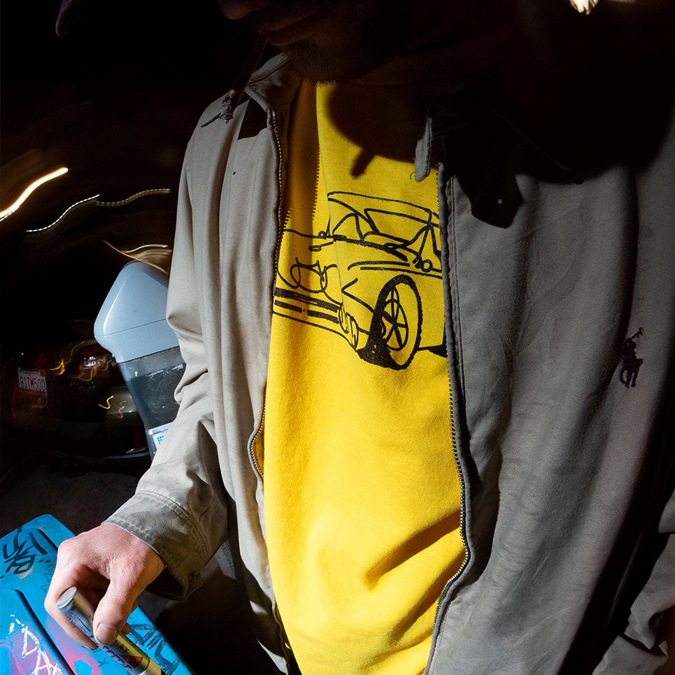 Snack Skateboarding Team Whip t-shirt gialla cotone