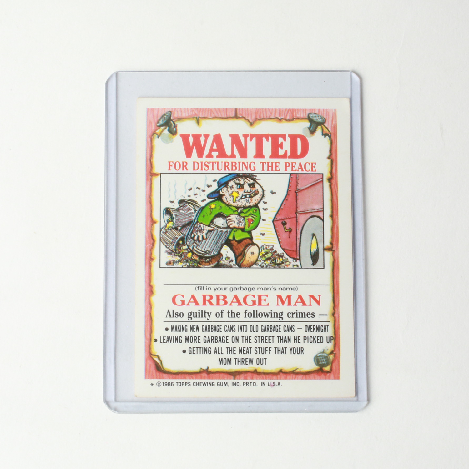 Garbage Pail Kids Silent Sandy carta collezionabile 1986 Series 3
