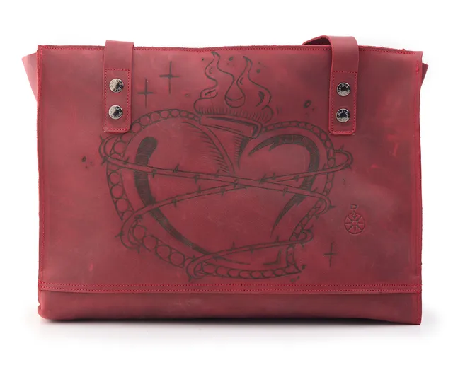 AC Longboards Red Sacro Cuore shopping bag pelle