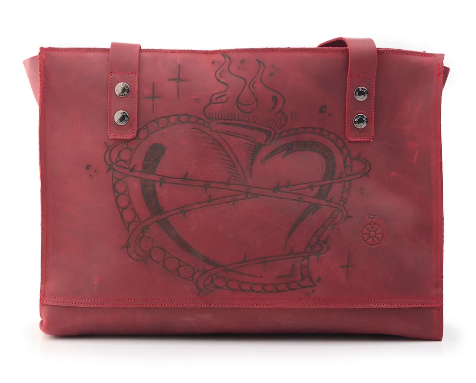 AC Longboards Red Sacro Cuore shopping bag pelle
