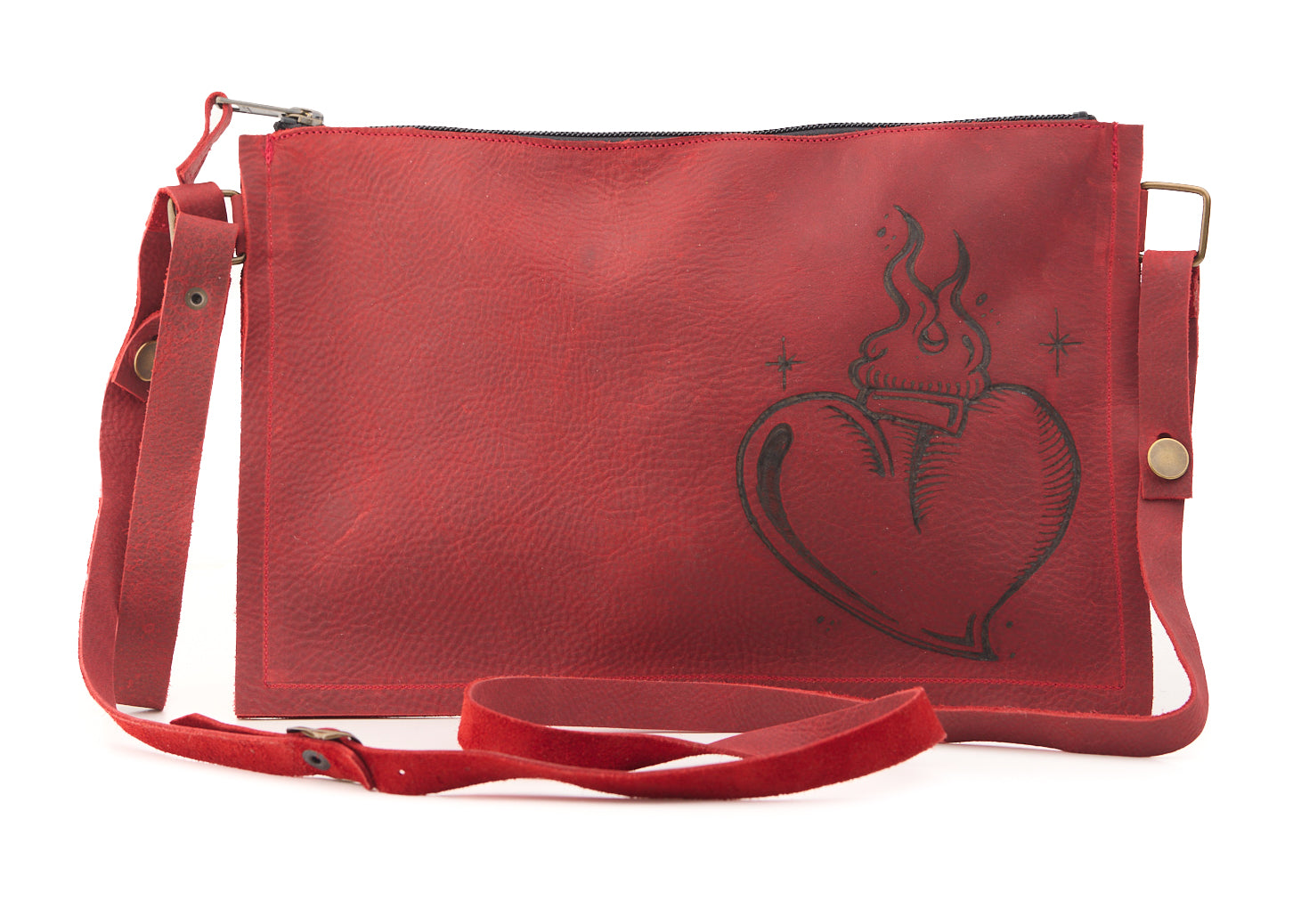 AC Longboards Uzuri Sacro Cuore pochette pelle rossa