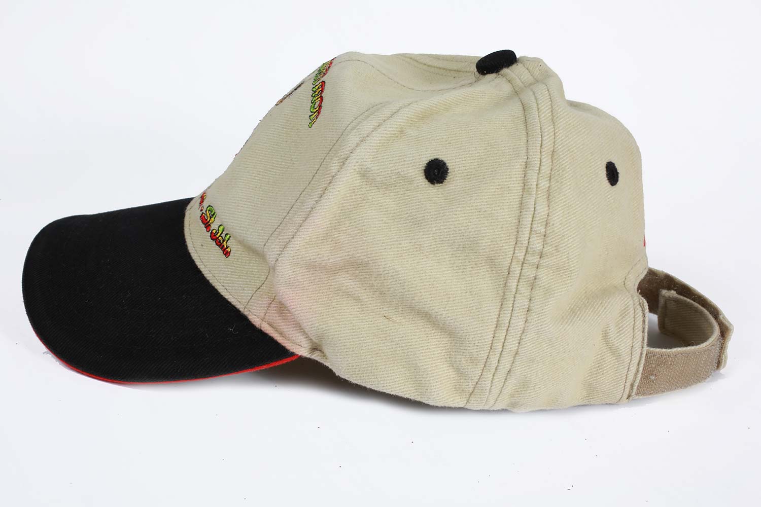 Virgin Islands cappello strapback crema nero ricamato