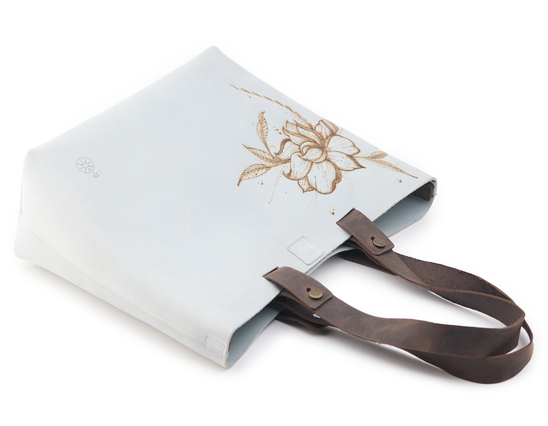 AC Longboards Light Grey Flower borsa pelle floreale