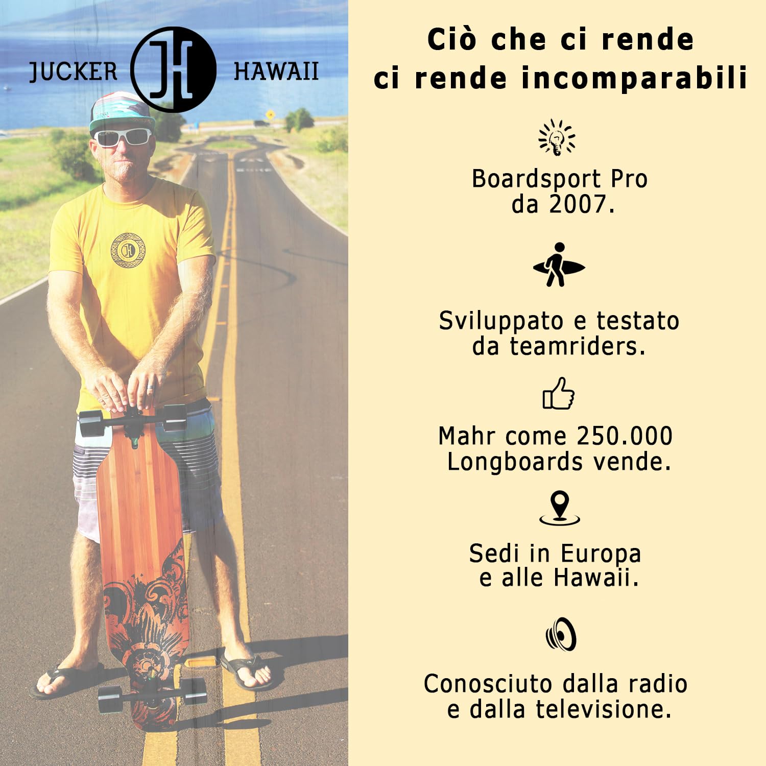 Jucker Hawaii New Hoku Flex 2 longboard completo bambù
