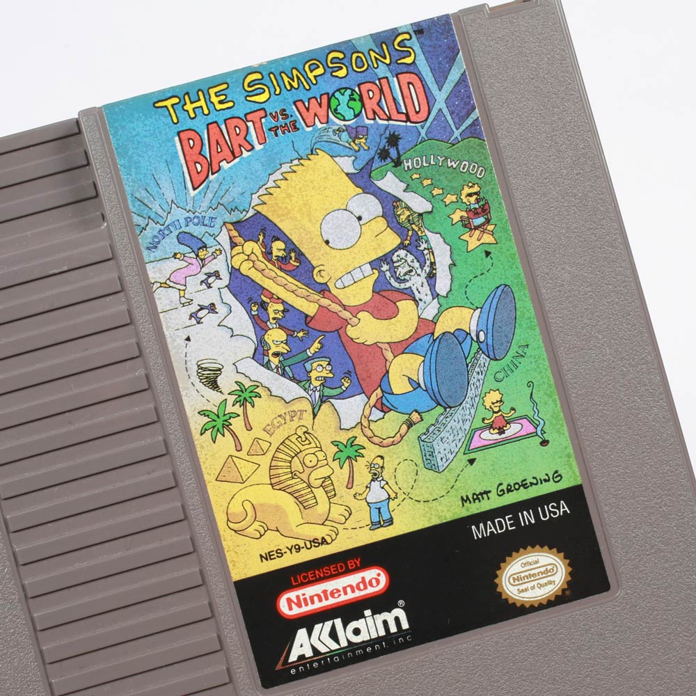 Nintendo Bart vs The World cartuccia NES vintage