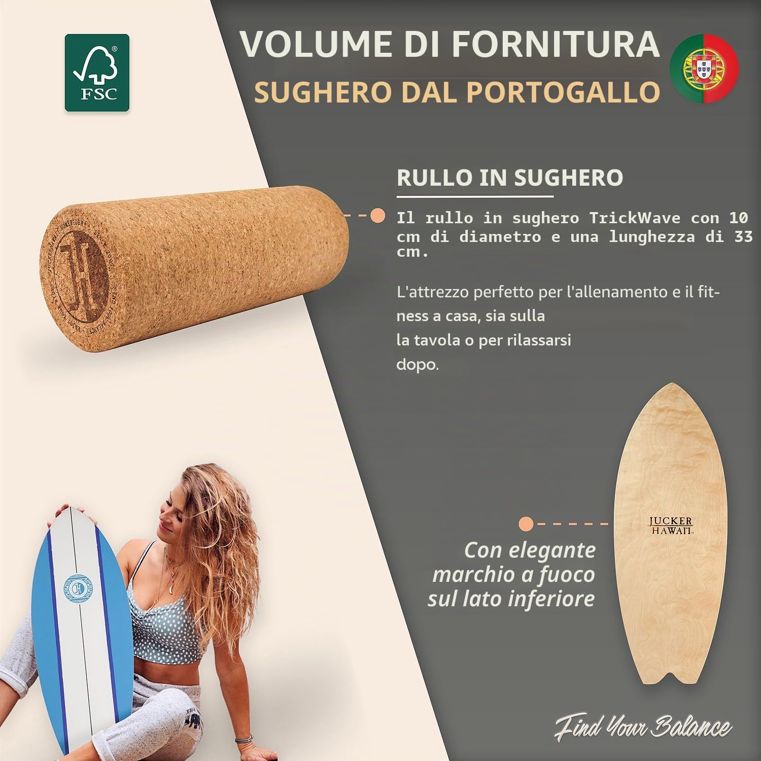 Jucker Hawaii Homerider Aloha Balance Board Sughero