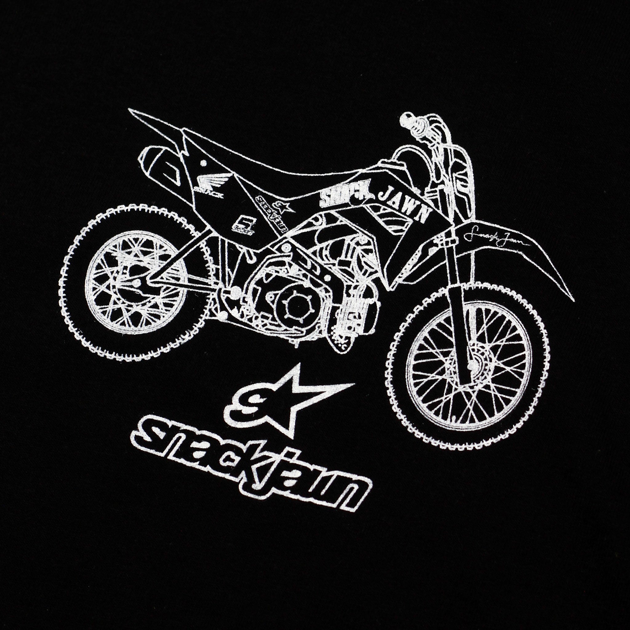 Snack Jawn Pit Bike t-shirt nera cotone