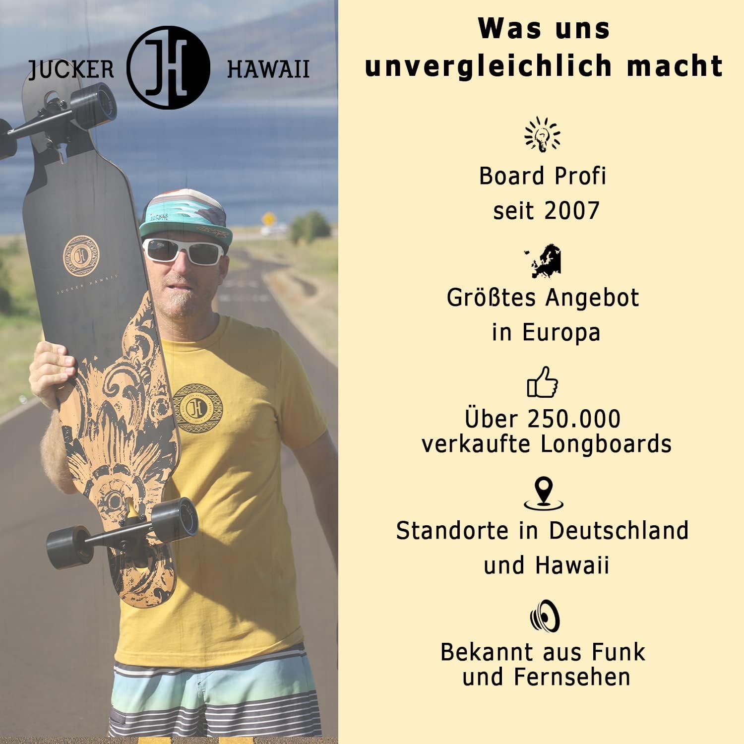 Jucker Hawaii Allround assi longboard 180 mm neri