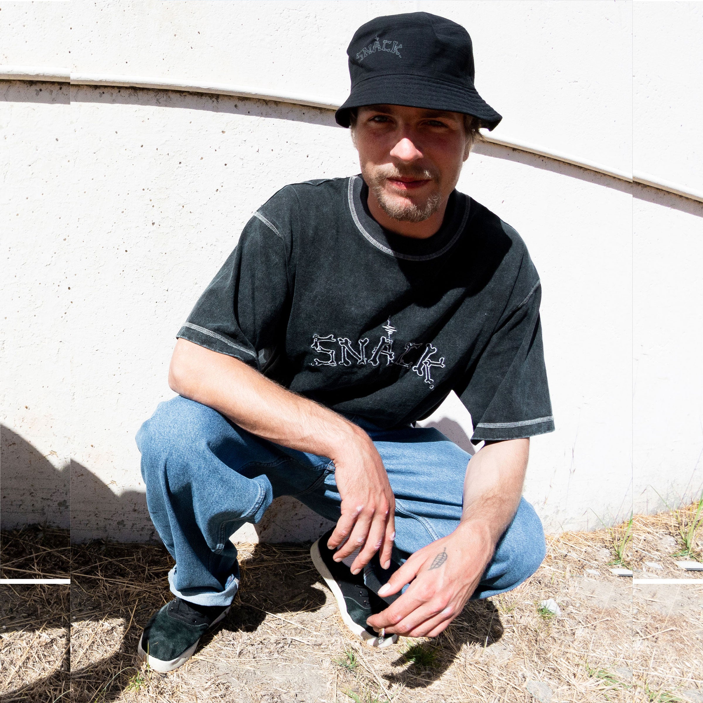 Snack Bones t-shirt cotone pesante oversize