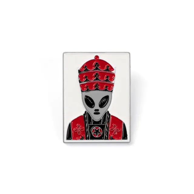Alien Workshop Priest spilla smalto rosso-bianco 1"